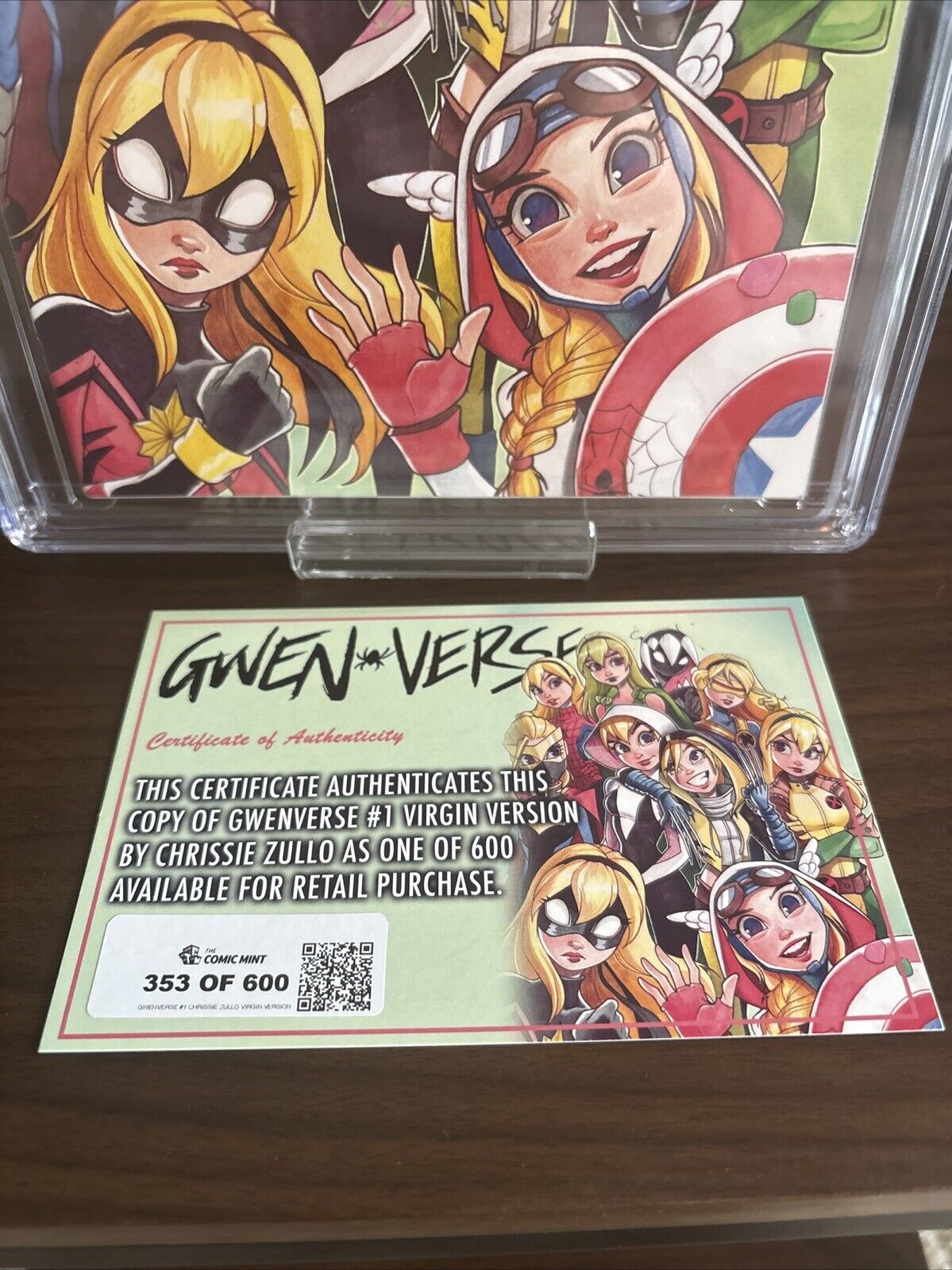 SPIDER-GWEN: GWENVERSE #1 TCM VARIANT SIGNED BY CHRISSIE ZULLO CGC 9.8 #353/600