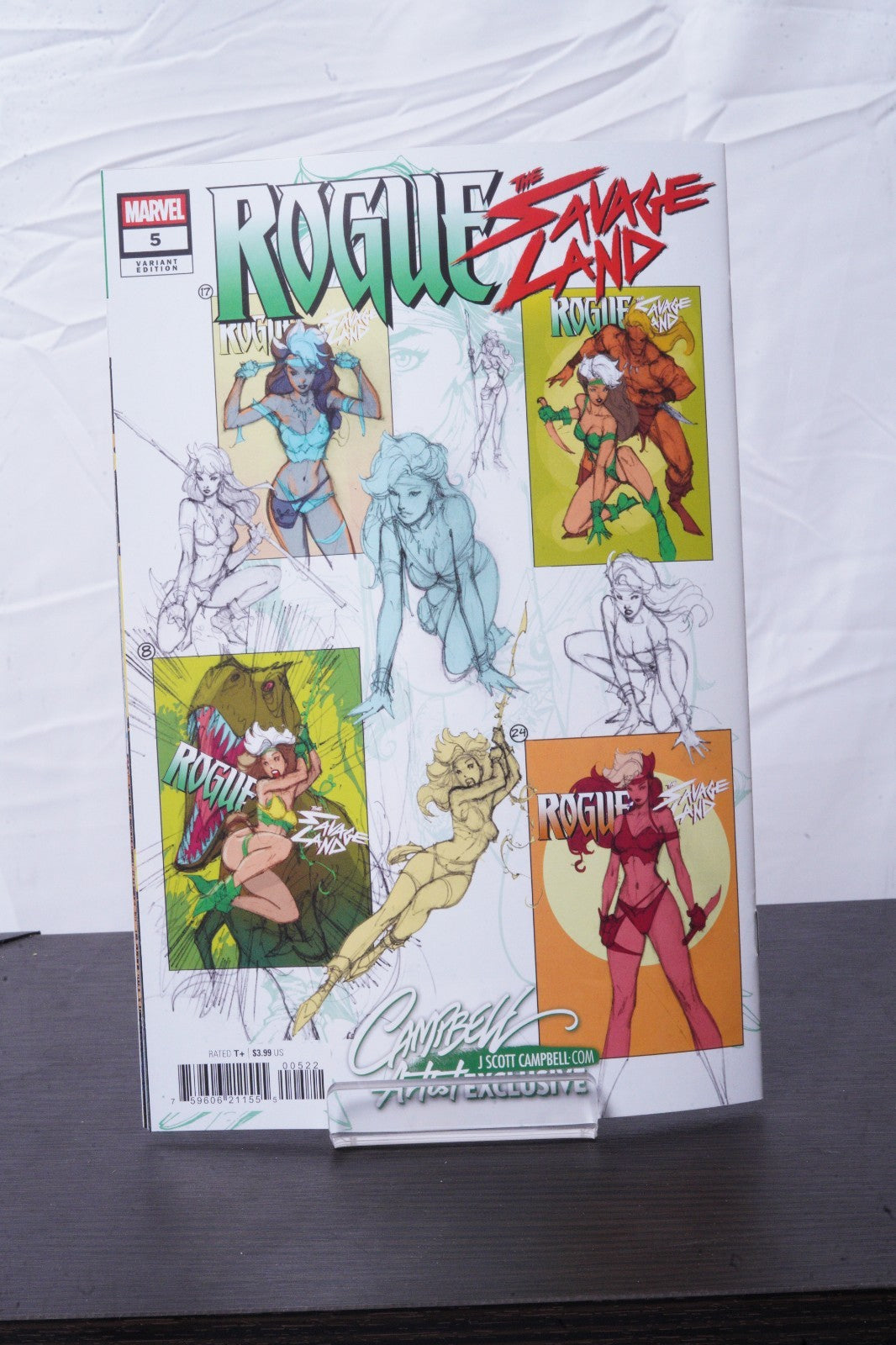 Rogue The Savage Land #5 J Scott Campbell JSC SIGNED ALL SIX COVER SET IN HAND
