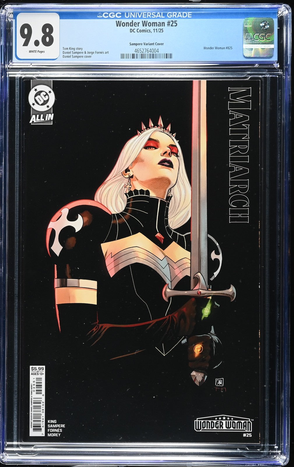 Wonder Woman #25 CGC 9.8 Daniel Sampere Variant Cover 1st Matriarch 🔥