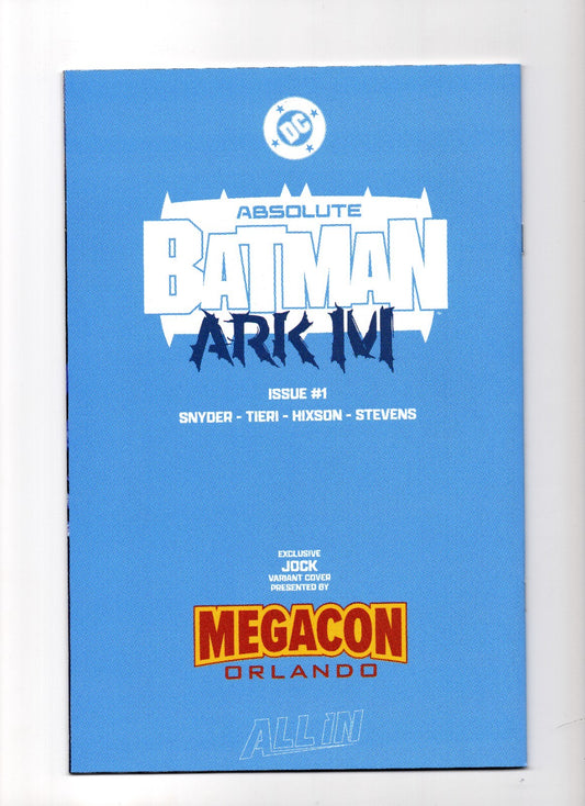 Absolute Batman Ark-M #1 Triple Signed By Snyder Jock Tieri DC Comics MEGACON