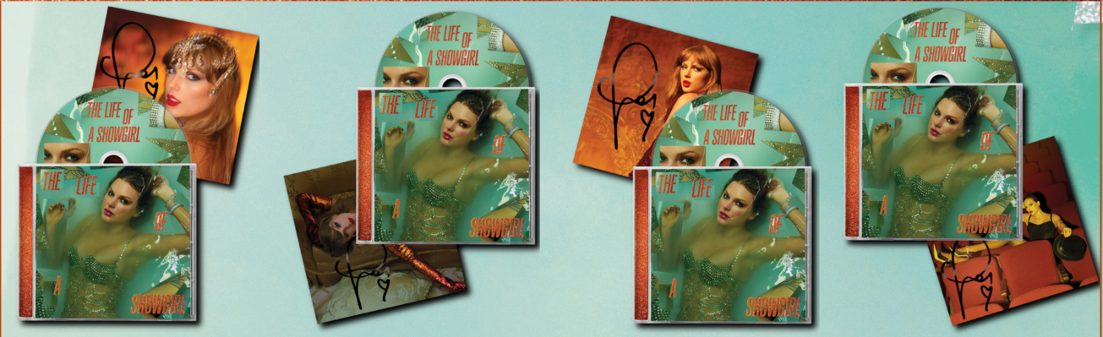 Taylor Swift - The Life of a Showgirl CD + Hand Signed Photo 1-4 SET- PRESALE