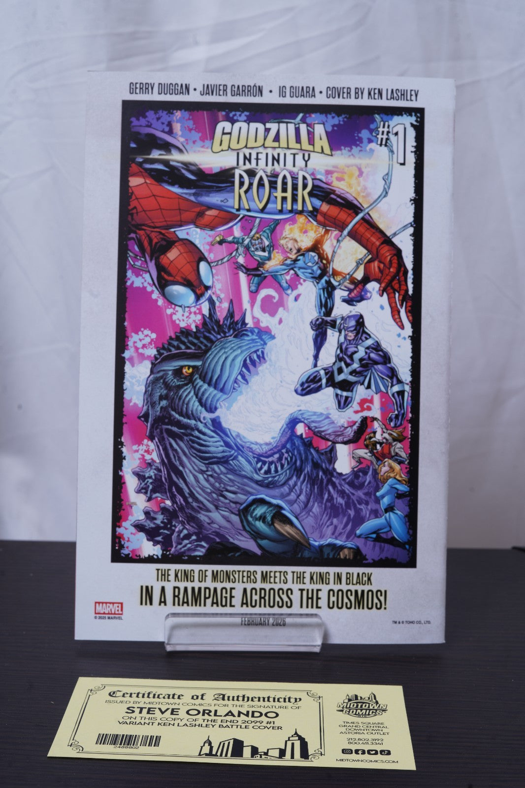 The End 2099 #1 Cover H Variant Ken Lashley Battle Cover Signed By Steve Orlando