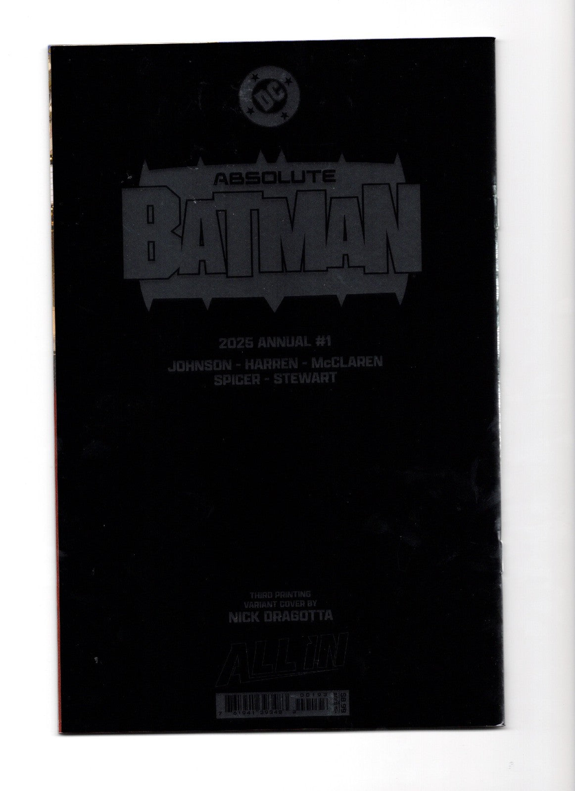 ABSOLUTE BATMAN 2025 ANNUAL #1 Third Printing Cvr B Nick Dragotta Foil