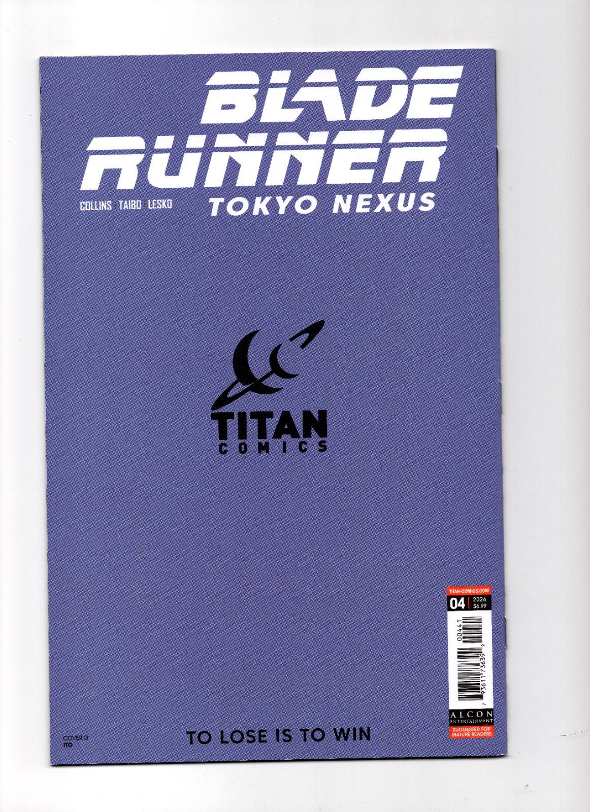 BLADE RUNNER TOKYO NEXUS TO LOSE IS TO WIN #4 COVER D ITO VIRGIN CARDSTOCK