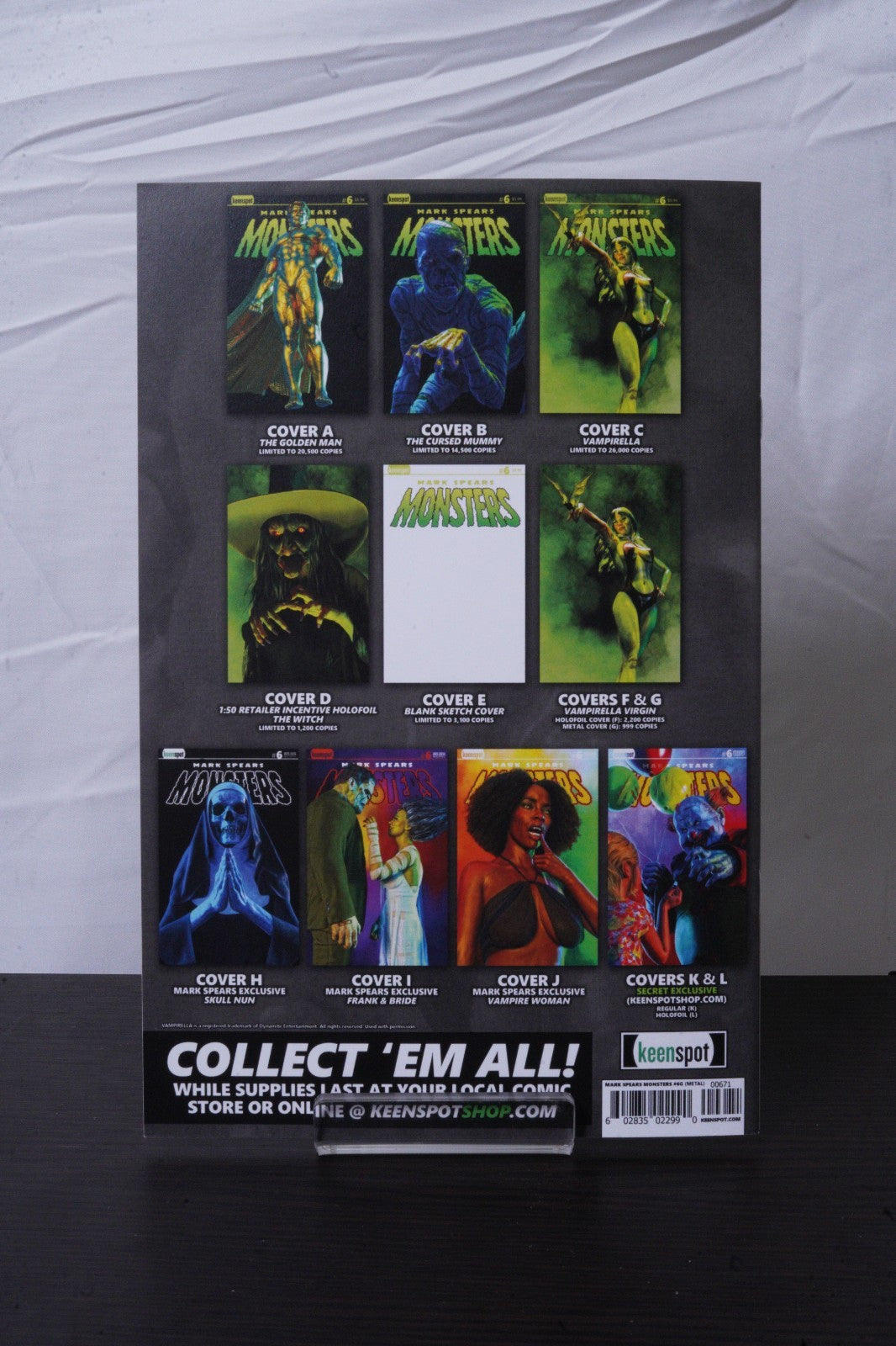 Mark Spears Monsters Issue #6 - Mark Spears - Vampirella Cover C + F + G SET