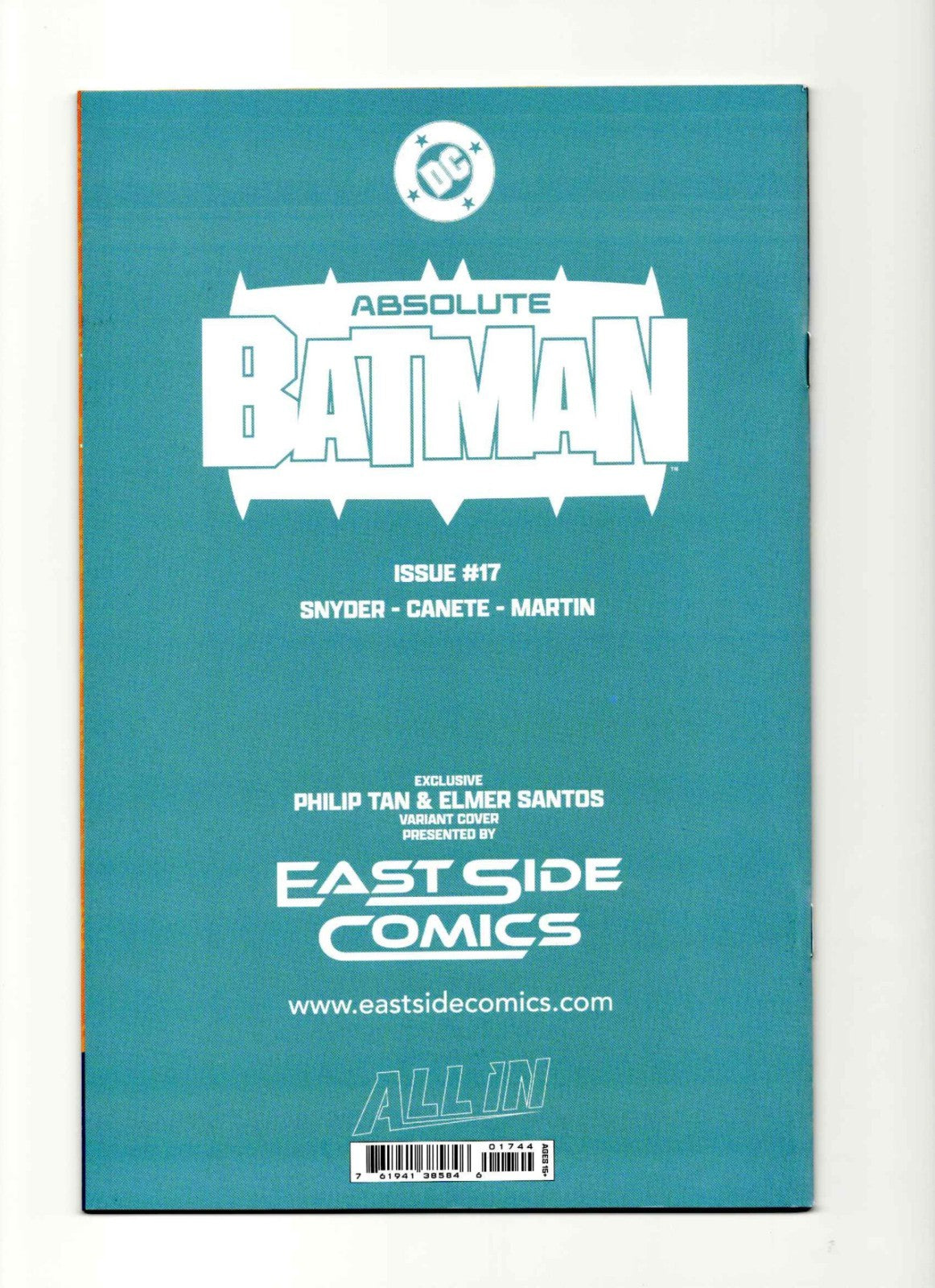 Absolute Batman Issue #17 - Philip Tan - East Side Comics