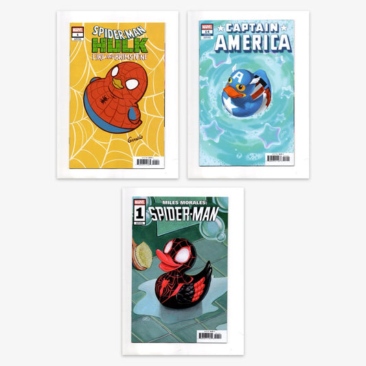 MARVEL DUCK VARIANT BUNDLE SPIDER-MAN/HULK 1 CAPTAIN AMERICA 14 MILES MORALES 1