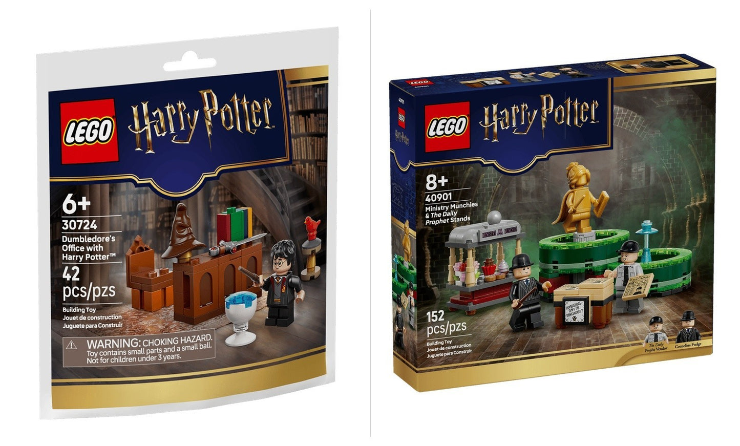 LEGO Ministry Munchies & The Daily Prophet Stands  + Dumbledore's Office GWP
