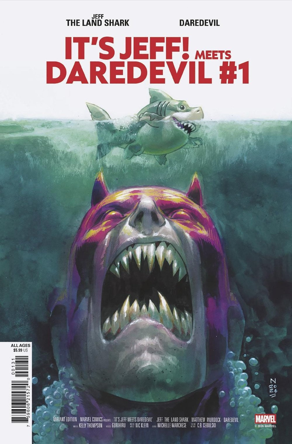 It's Jeff Meets Daredevil Issue #1 - Nic Klein - Jaws Homage