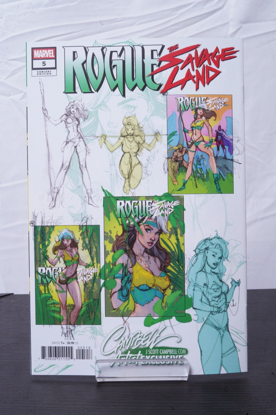 Rogue The Savage Land #5 J Scott Campbell JSC SIGNED ALL SIX COVER SET IN HAND