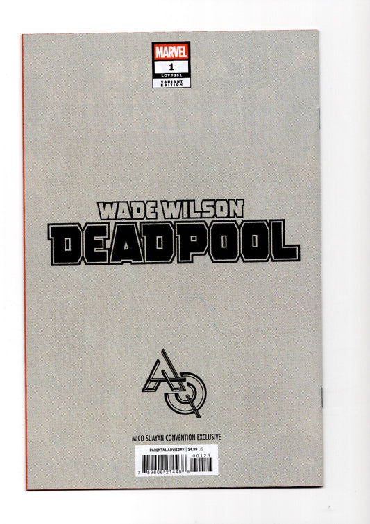 WADE WILSON DEADPOOL #1 MICO SUAYAN VIRGIN AQ B&W SKETCH MEGACON 2026 LTD 500