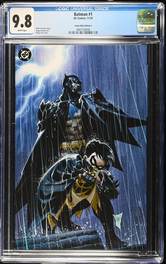 BATMAN #1 TCM PHILIP TAN APPRECIATION VIRGIN VARIANT CGC 9.8