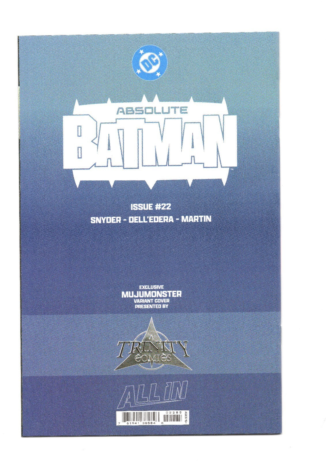 ABSOLUTE BATMAN #22 MUJU MONSTER TRADE SDCC EXCLUSIVE