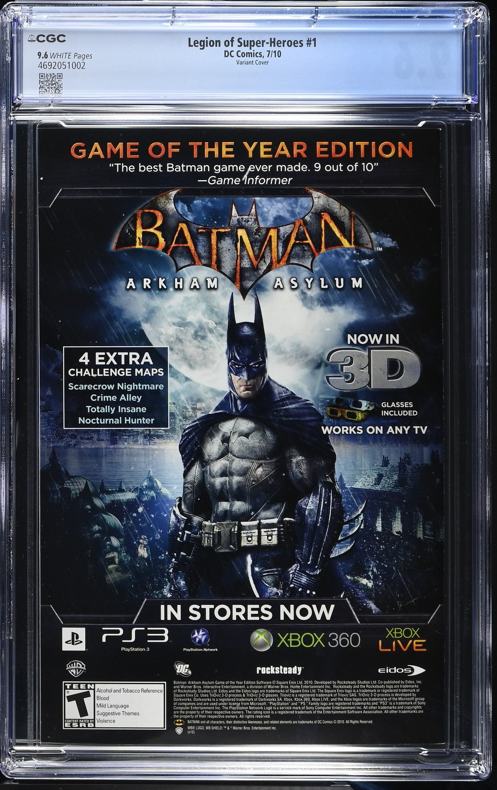 LEGION OF SUPER-HEROES #1 1:10 JIM LEE VARIANT 2010 CGC 9.6