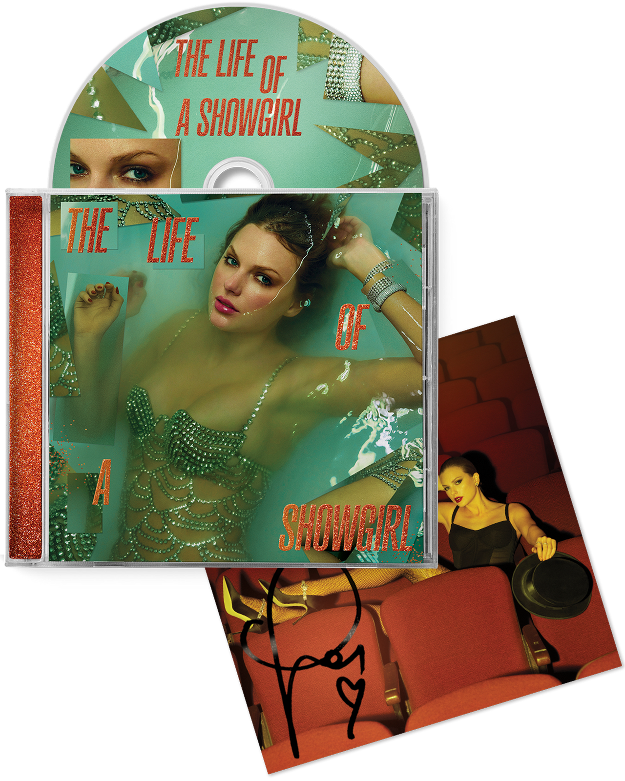 Taylor Swift - The Life of a Showgirl CD + Hand Signed Photo 1-4 SET- PRESALE