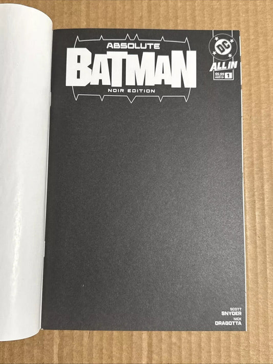 ABSOLUTE BATMAN NOIR EDITION #1 BLANK VARIANT 1ST PRINT DC COMICS (2024) ALL IN
