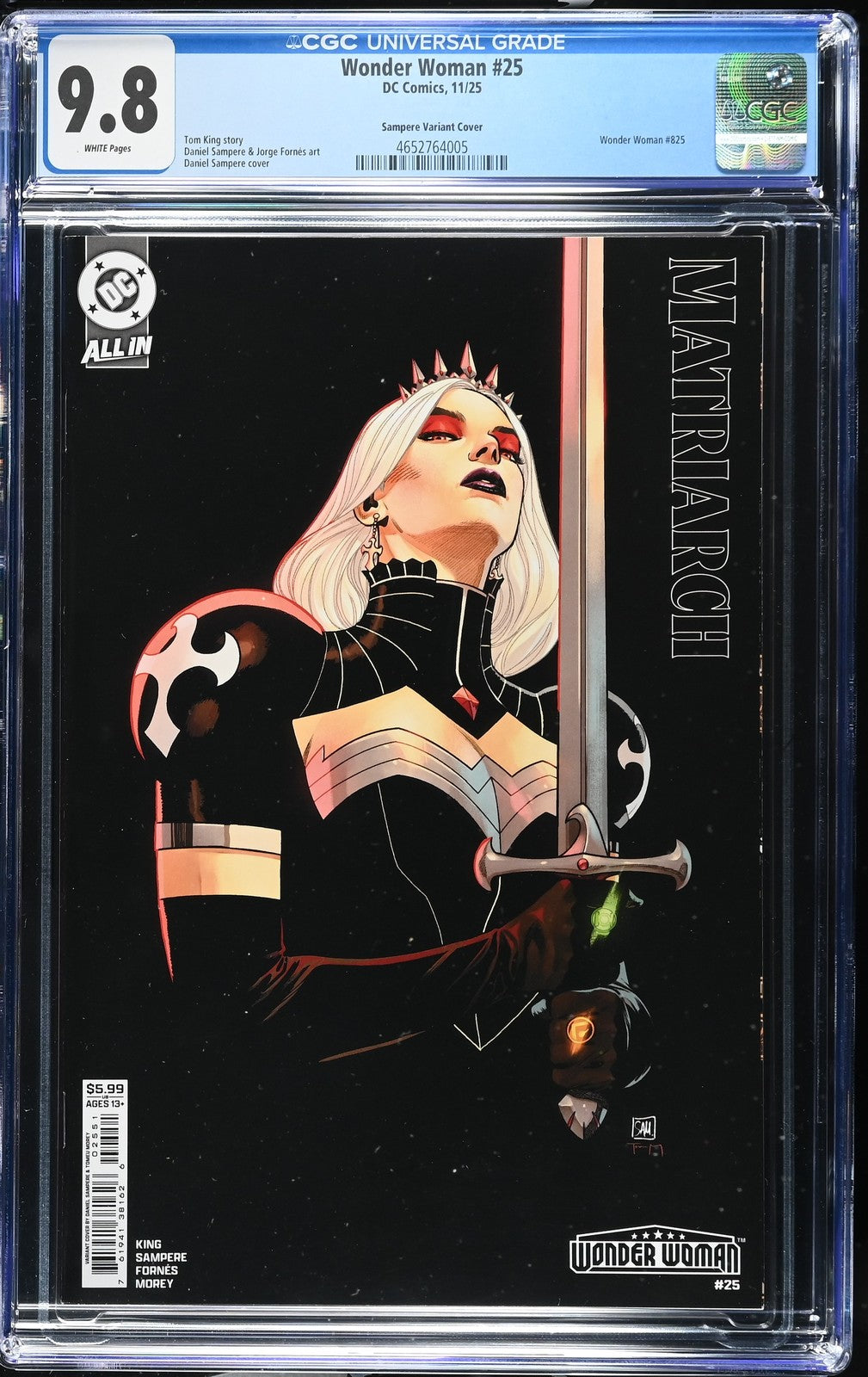 Wonder Woman #25 CGC 9.8 Daniel Sampere Variant Cover 1st Matriarch 🔥