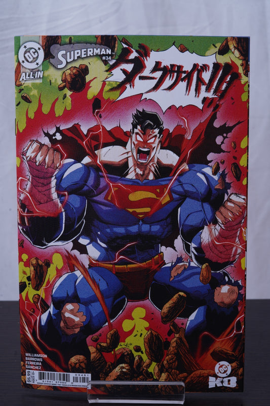 Superman #34 Cover E Mario Foccillo Card Stock Variant DC K.O. DBZ HOMAGE COVER