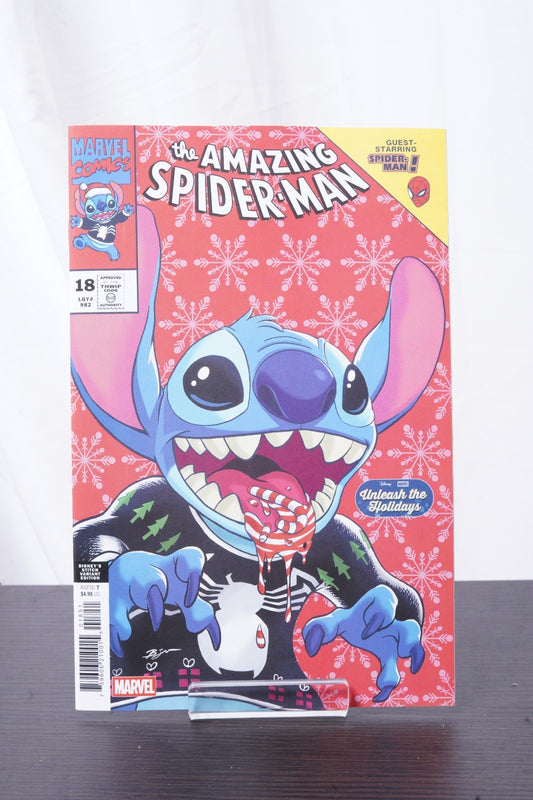 Amazing Spider-Man #18 Ben Su Disney Stitch Unleash The Holidays Variant