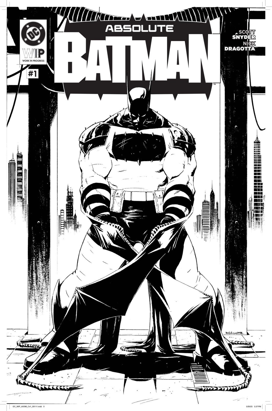 DC W.I.P.  Absolute Batman Issue #1 - Nick Dragotta Artboard Size Edition 17x11