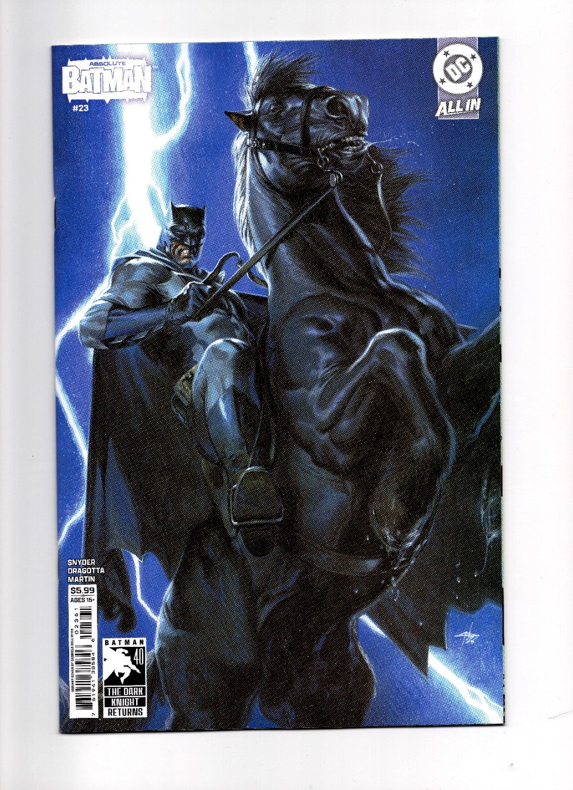ABSOLUTE BATMAN #23 GABRIELE DELL OTTO DARK KNIGHT RETURNS 40TH ANNIVERSARY