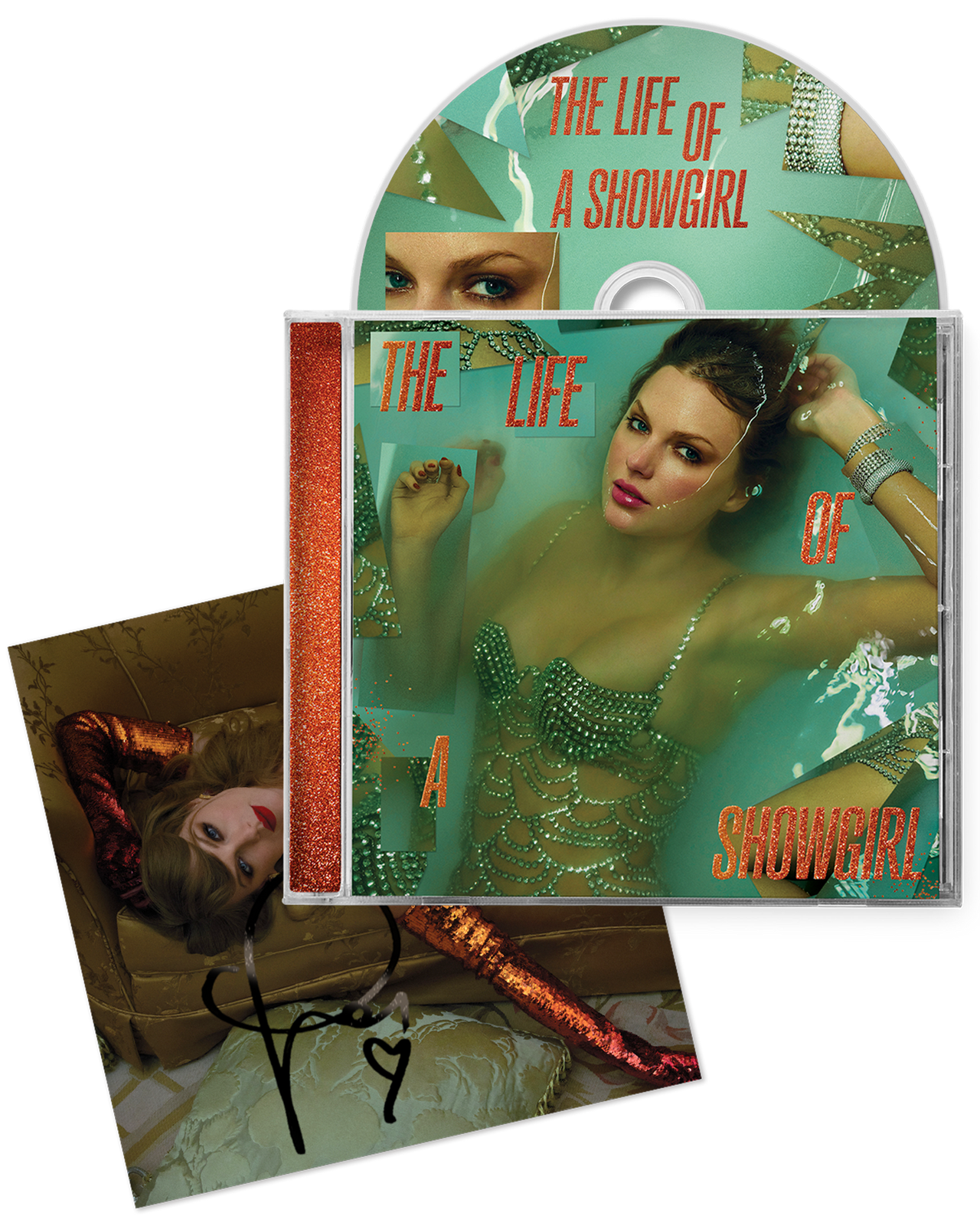 Taylor Swift - The Life of a Showgirl CD + Hand Signed Photo 1-4 SET- PRESALE
