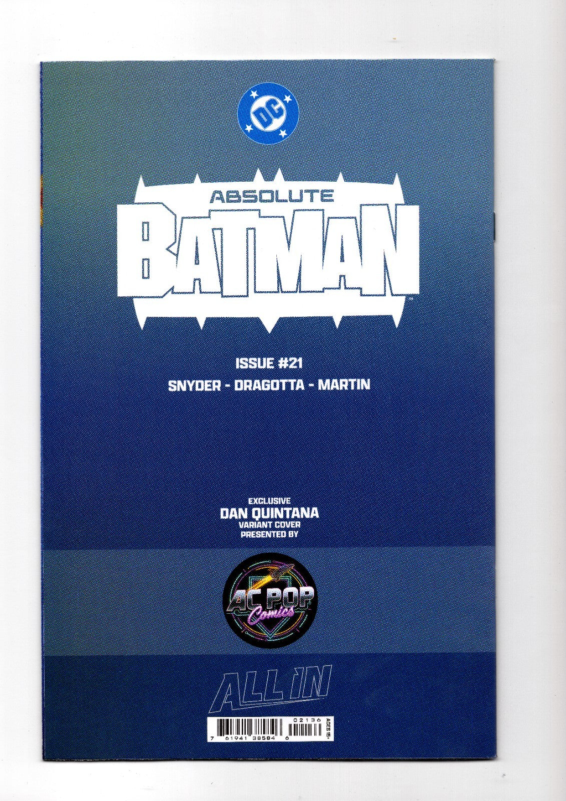 Absolute Batman #21 Dan Quintana Trade Dress Variant