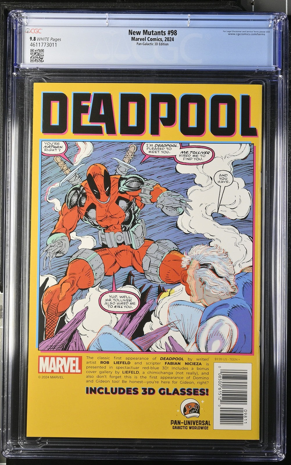 New Mutants 98 2024 Marvel Comics Pan-Galactic 3D Edition CGC 9.8