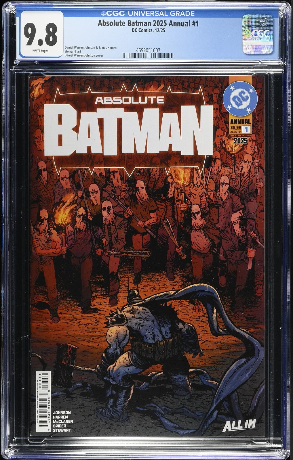 CGC 9.8 Absolute Batman Annual #1 Daniel Warren Johnson 1st Print Cover A 2025