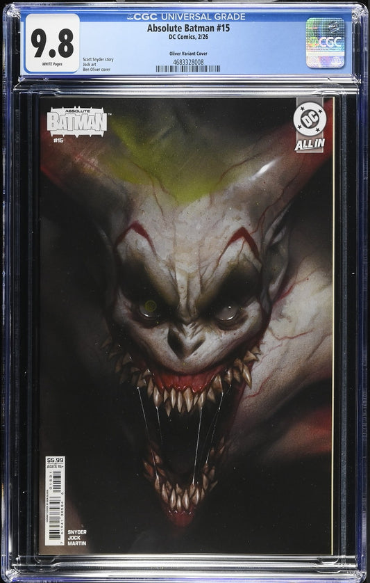 Absolute Batman #15 Ben Oliver Cardstock Variant Cover CGC 9.8
