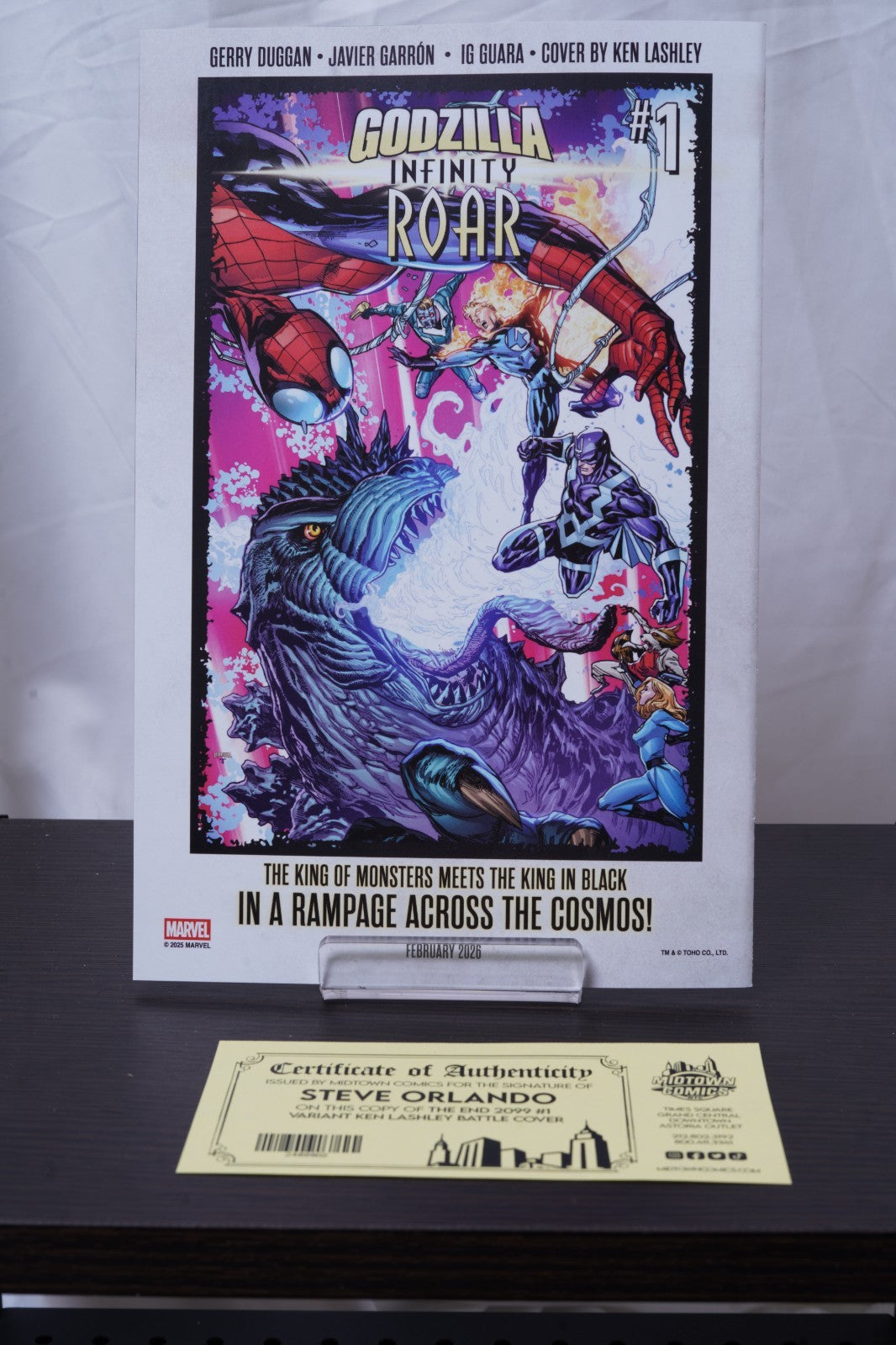 The End 2099 #1 Cover H Variant Ken Lashley Battle Cover Signed By Steve Orlando