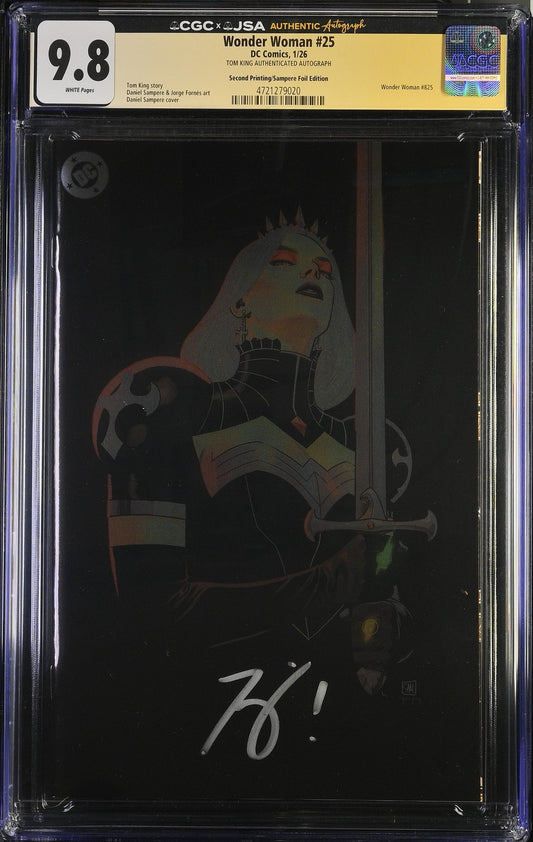 Wonder Woman #25 - 2nd Print FOIL - CGCxJSA 9.8 SIGNED by Tom King