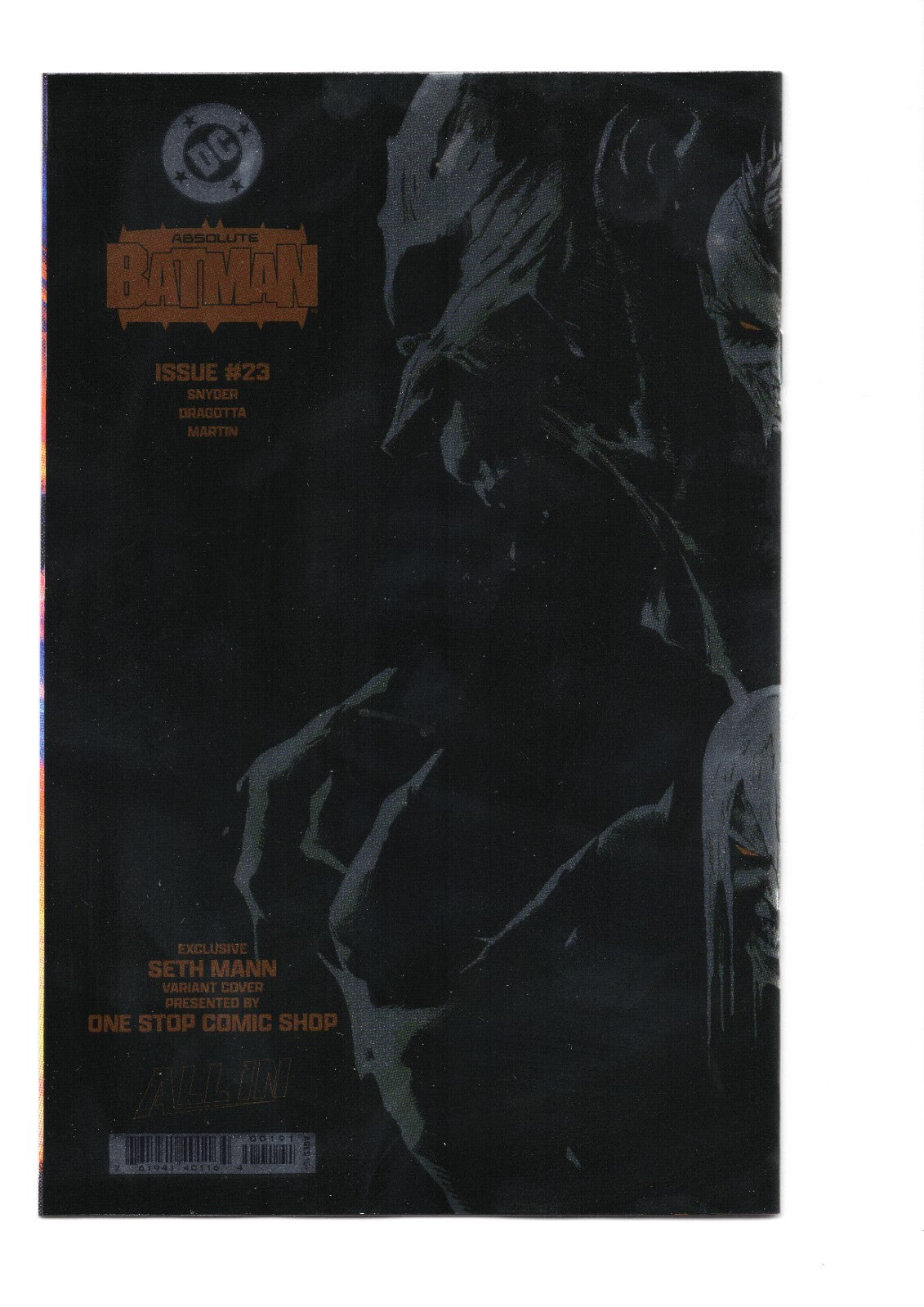 Absolute Batman 23 Seth Mann VIRGIN Foil Wraparound Clayface - SIGNED Seth Mann