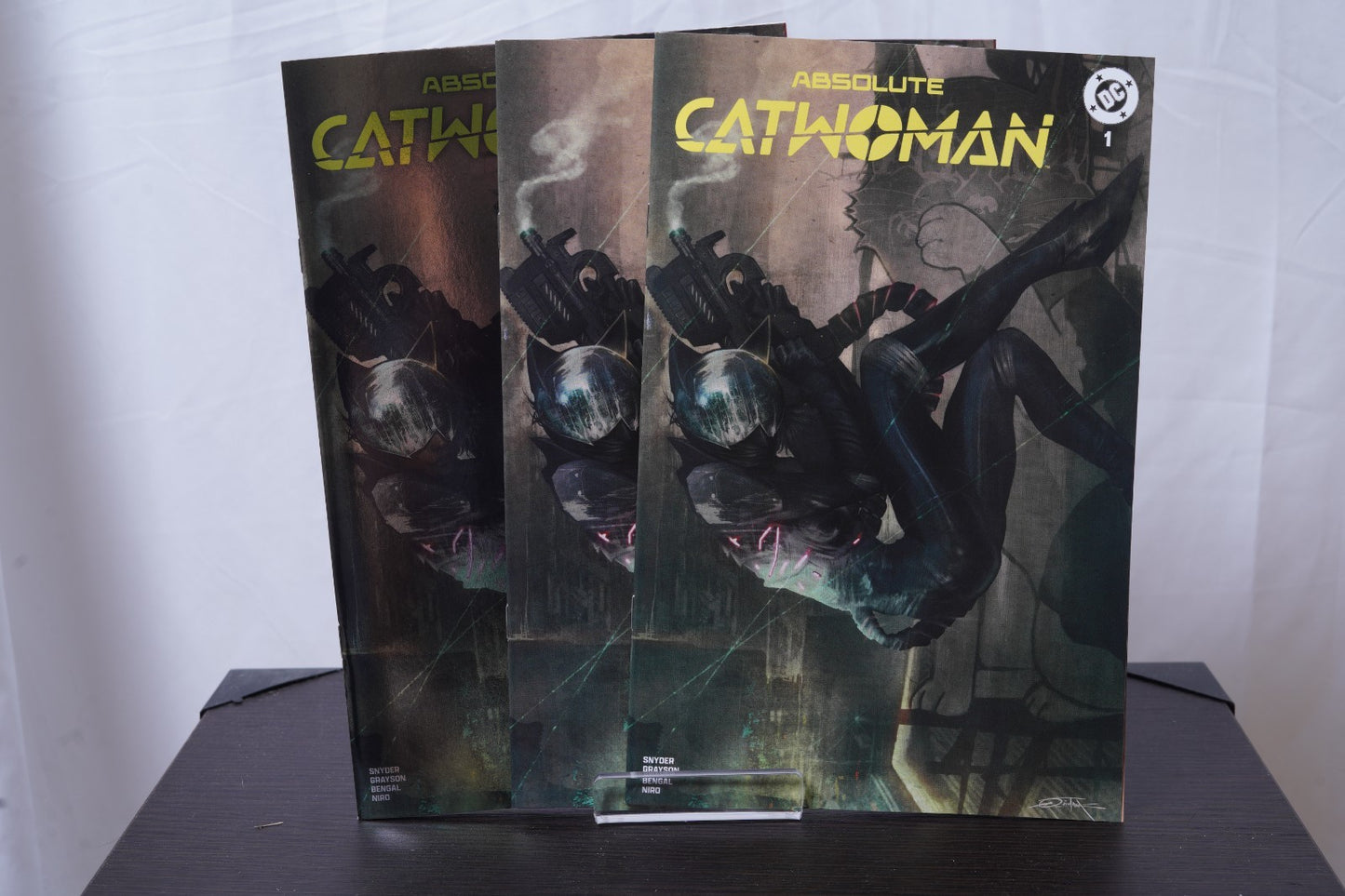 Absolute Catwoman #1 Dan Quintana Set of 3; Cardstock Trade & Virgin, Foil Trade