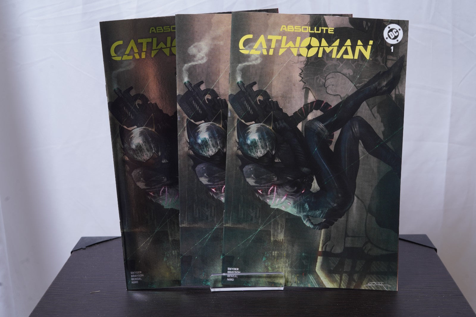 Absolute Catwoman #1 Dan Quintana Set of 3; Cardstock Trade & Virgin, Foil Trade