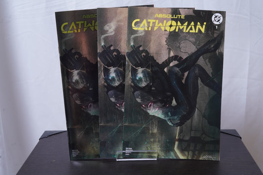 Absolute Catwoman #1 Dan Quintana Set of 3; Cardstock Trade & Virgin, Foil Trade