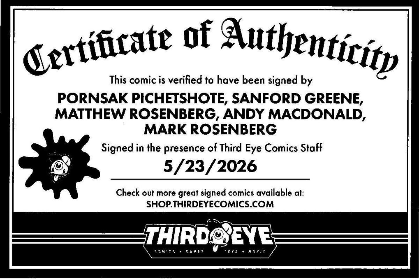 ABSOLUTE GREEN ARROW #1 COVER A SIGNED PORNSAK PICHETSHOTE W/ CoA