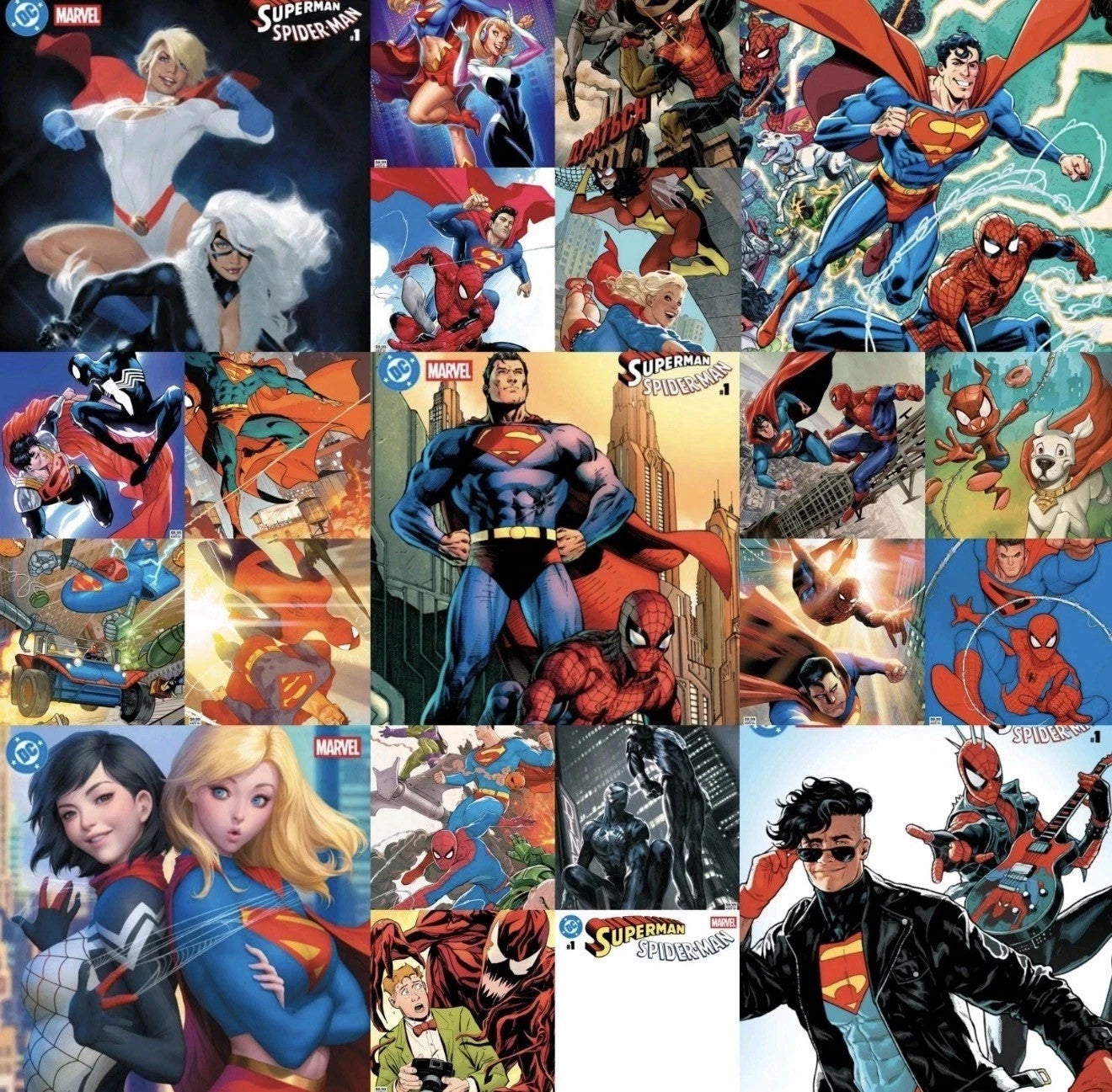 Complete Set of 26 Superman Spider-Man #1 A–Z Covers Bundle