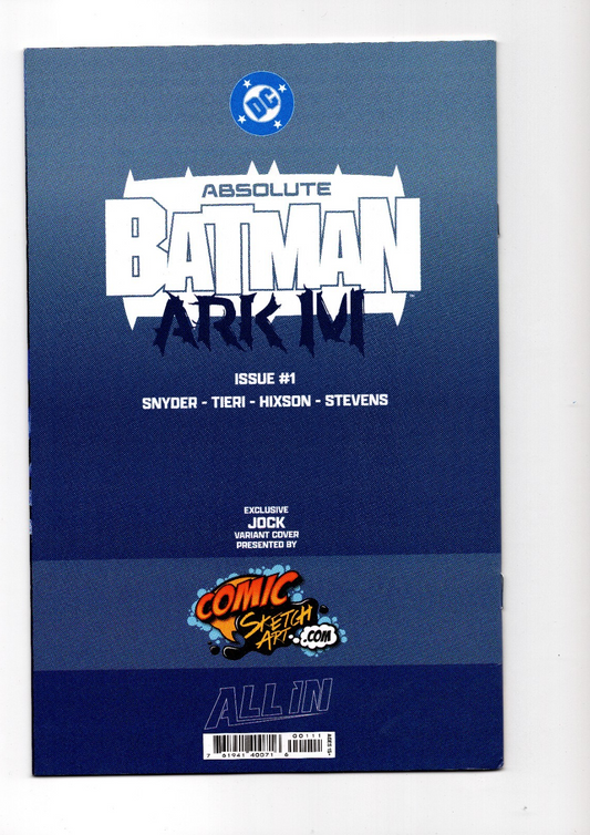 Absolute Batman: Ark M #1 - Jock 3rd Print 2X SIGNED Snyder & Tieri SDCC