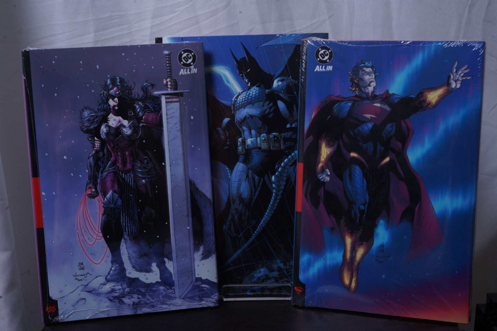 FCBD Absolute Batman Superman Wonder Woman HC Jim Lee Dust Jacket Set Lot of 3