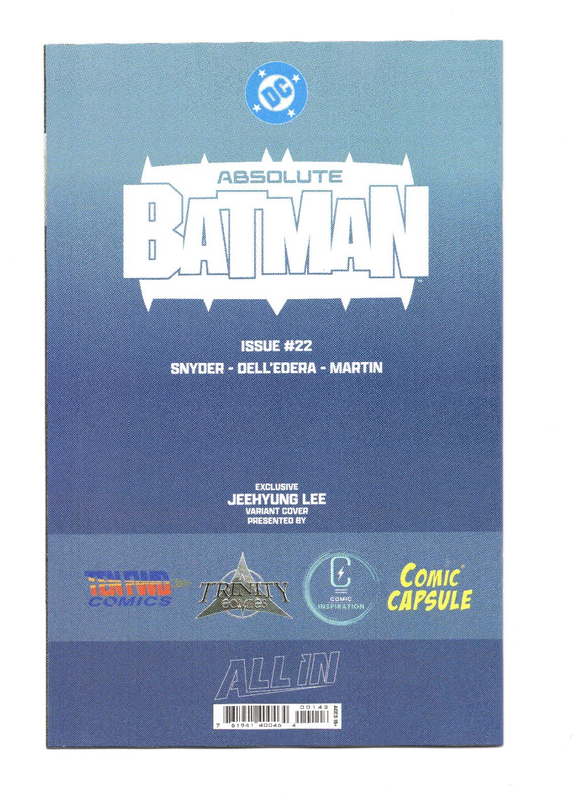 ABSOLUTE BATMAN #22 Jeehyung Lee Variant