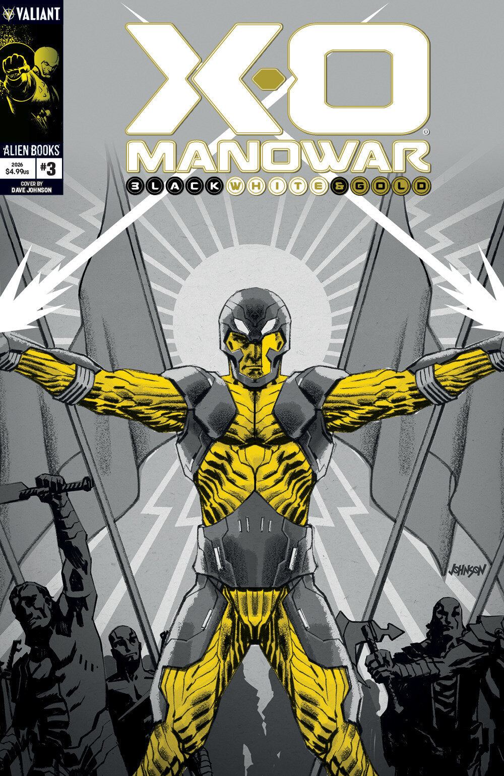 X-O Manowar: Black, White & Gold #3 Cover B – David Johnson Variant