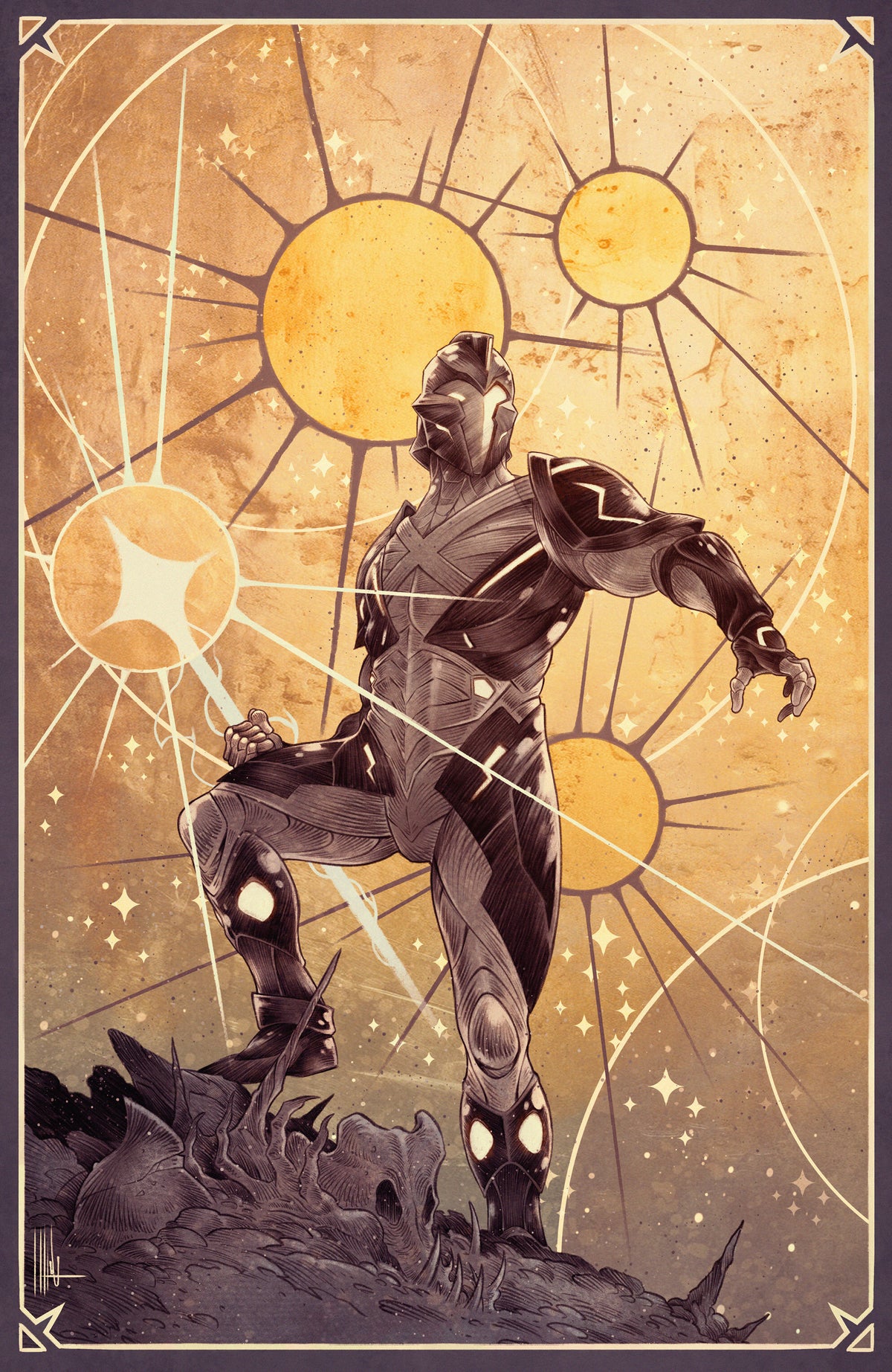 X-O Manowar: Black, White & Gold #3 Cover C – Luca Merli Variant