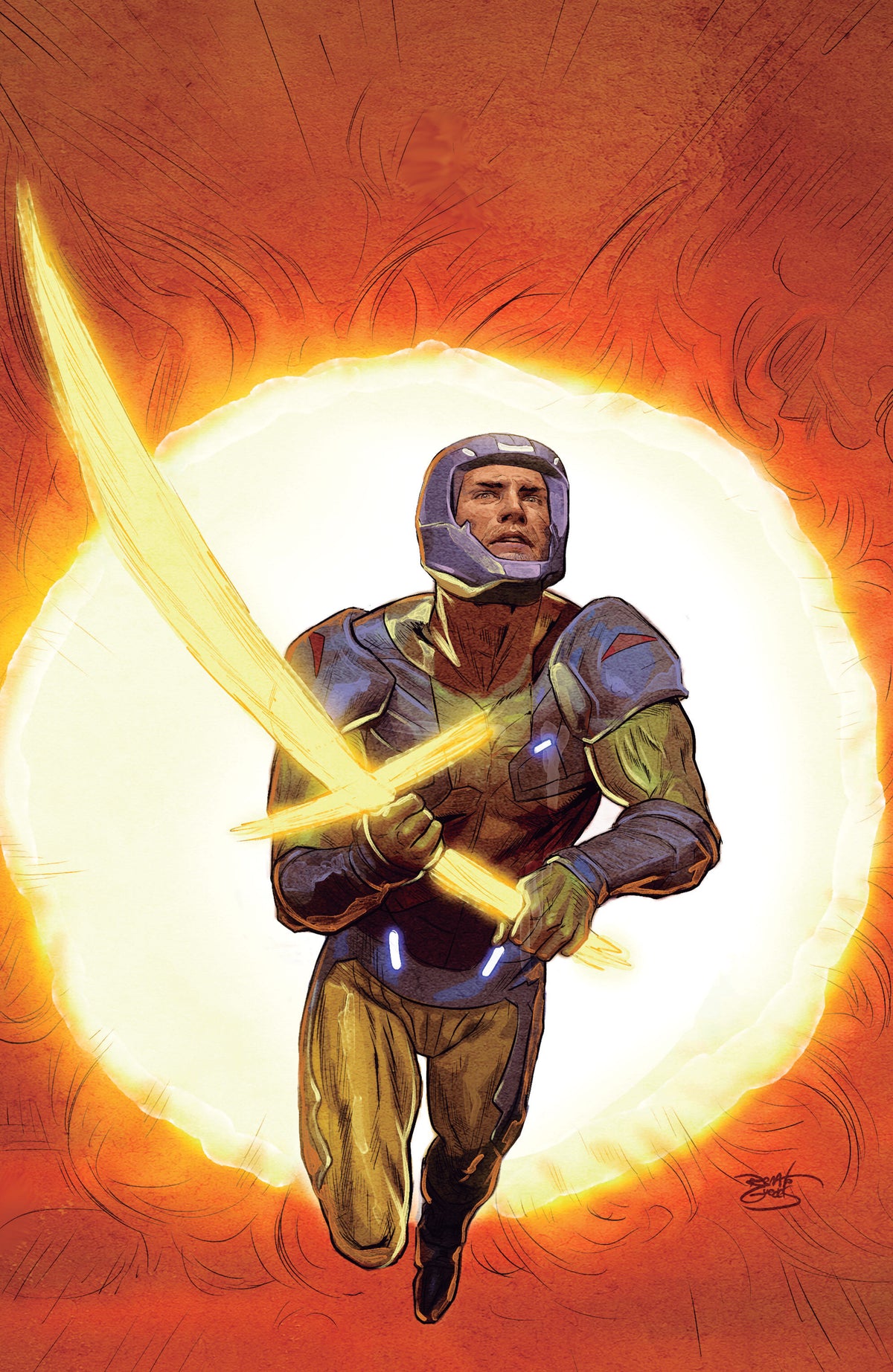 X-O Manowar: Black, White & Gold #4 Cover C – Guedes Full Art Variant