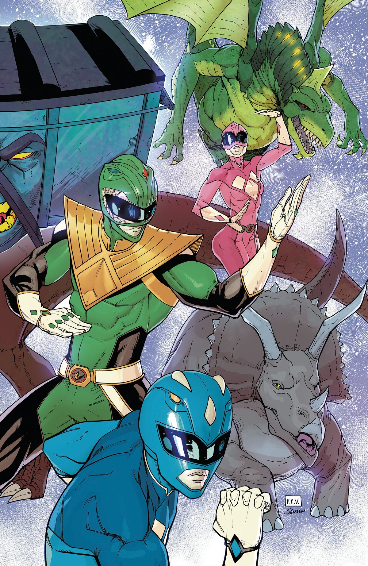 Mighty Morphin Power Rangers (2026) #7 Cover F – 1:10 Ratio F Foil Full Art, Foil, Sevy
