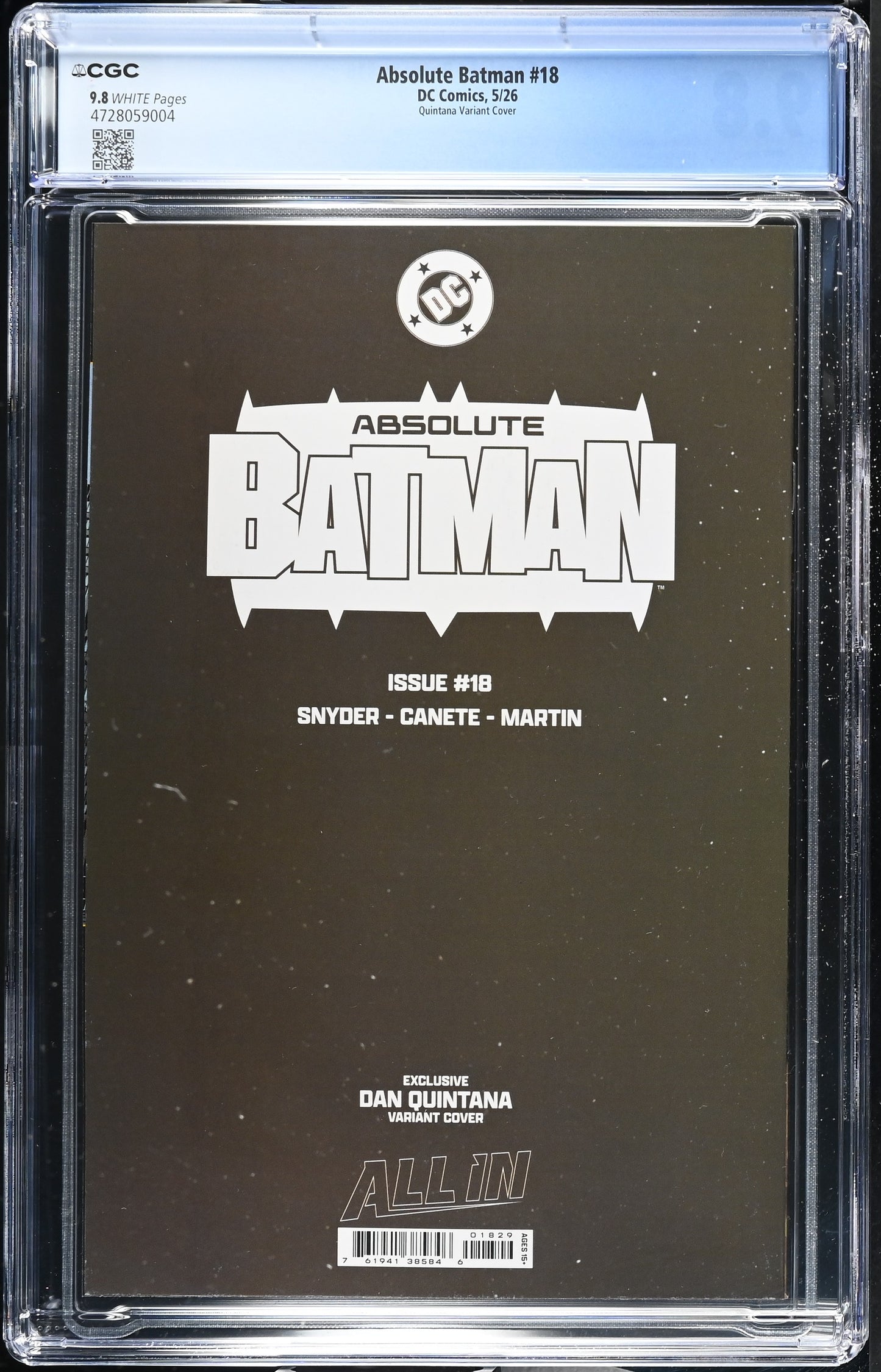 Absolute Batman #18 Dan Quintana CGC 9.8