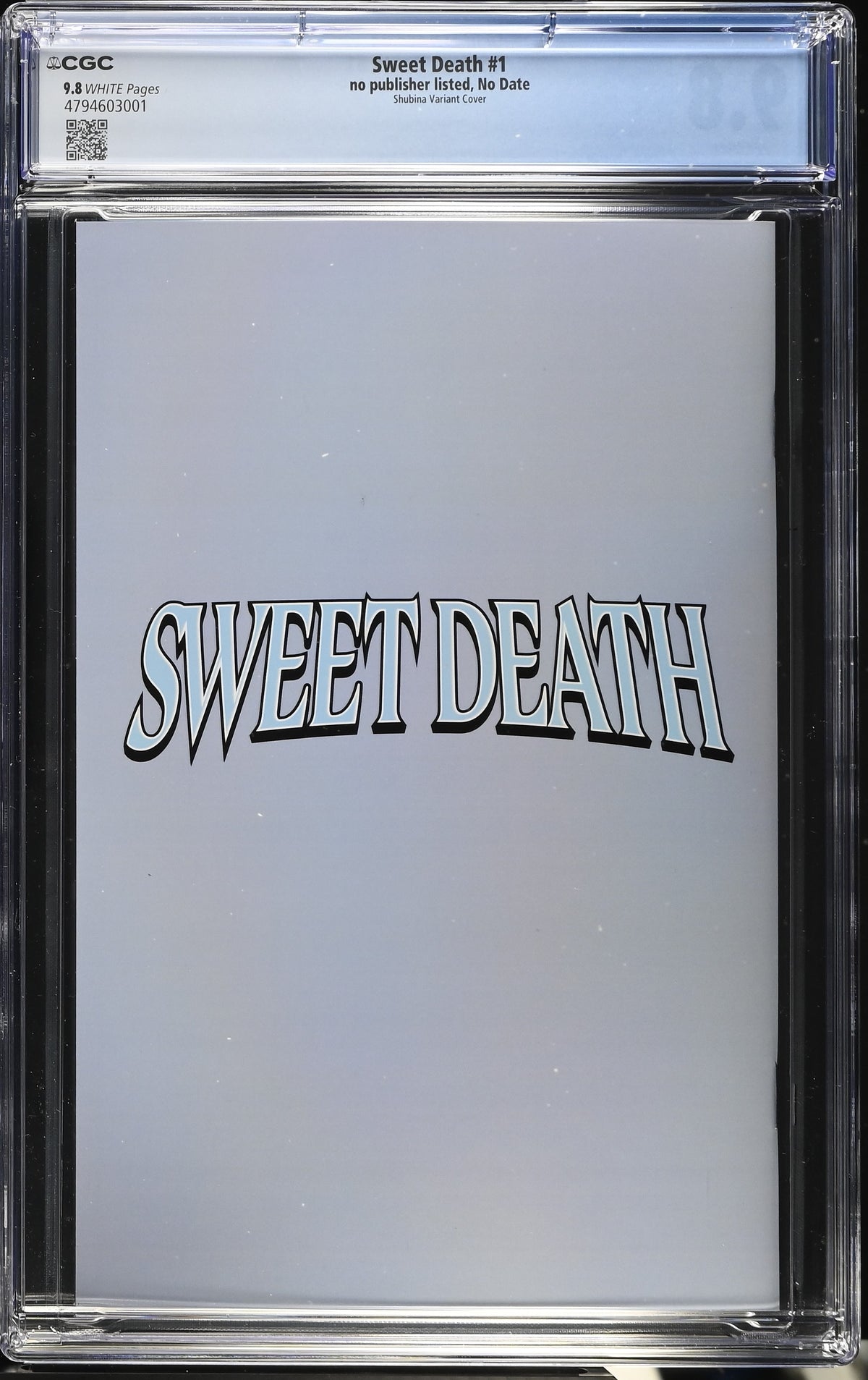 Sweet Death #1 Sveta Shubina Variant CGC 9.8 Kickstarter - back