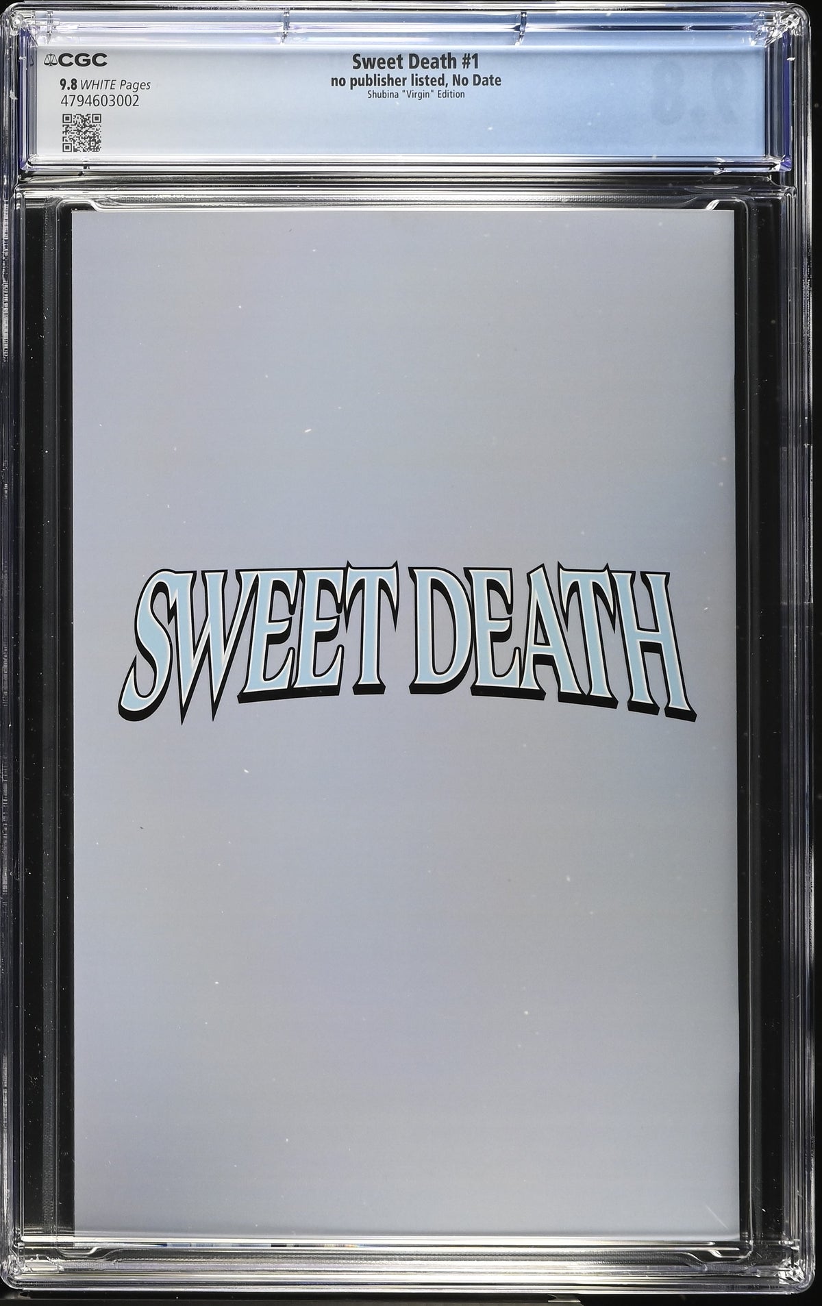 Sweet Death #1 Sveta Shubina VIRGIN CGC 9.8 Kickstarter - back