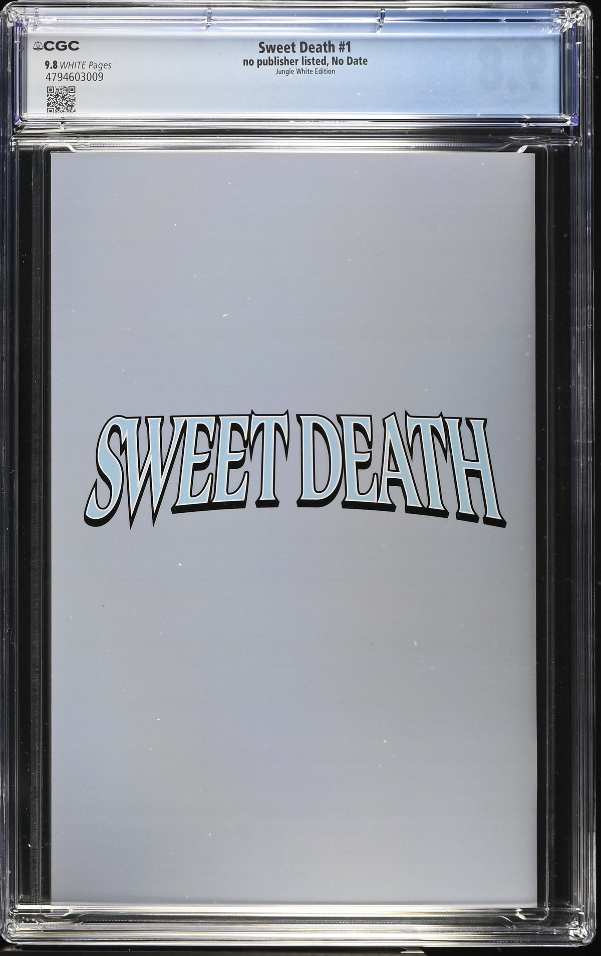 Sweet Death #1 Will Jack Jungle WHITE CGC 9.8 Kickstarter - back