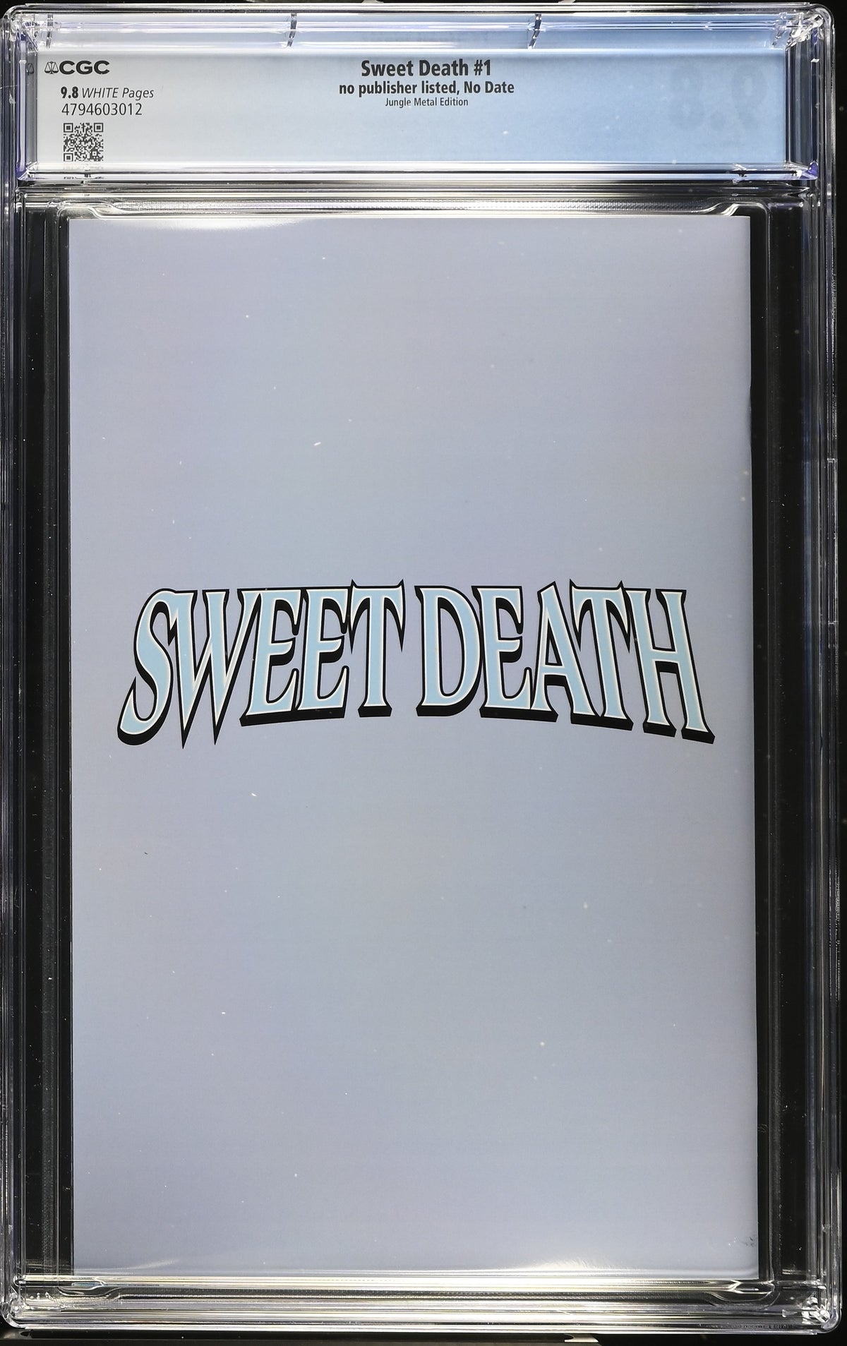 Sweet Death #1 Will Jack Jungle METAL Virgin CGC 9.8 Kickstarter - back